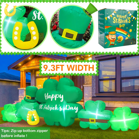 Anroog shamrocks horseshoe design inflatable adds luck-inspired outdoor charm