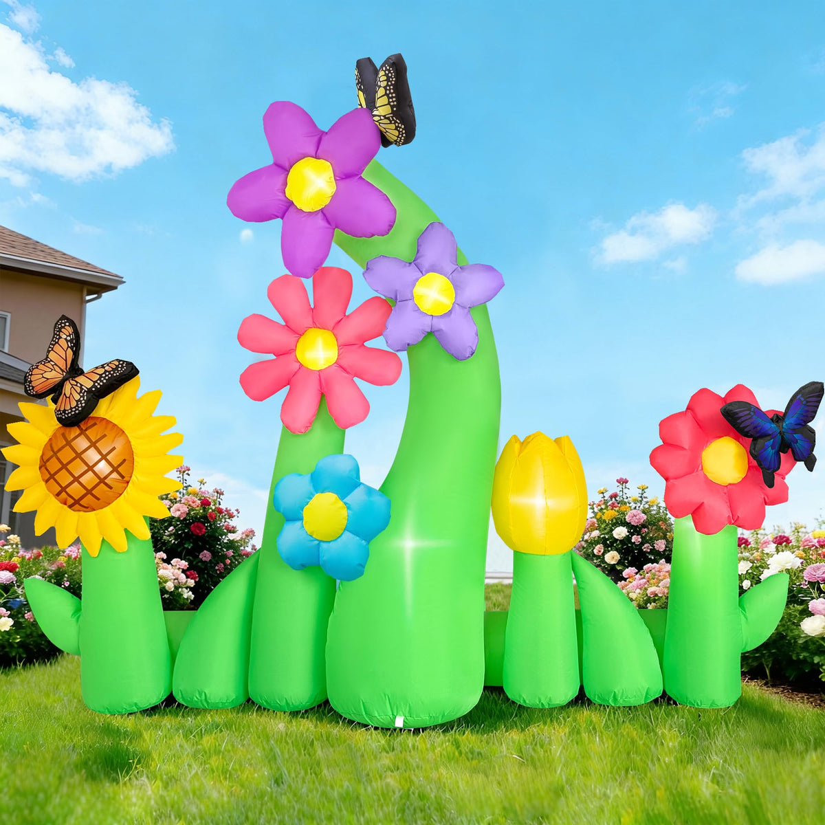 anroog spring inflatable flower yard decor 7-2ft boosts curb appeal for spring celebrations