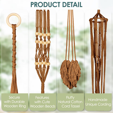 ANROYE fluffy tassel hanger for larger pots with soft texture