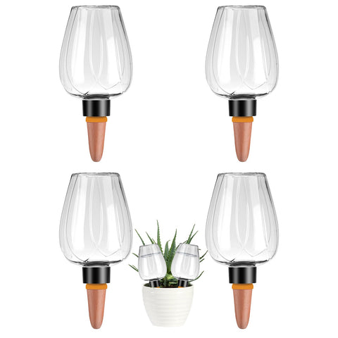 Ansberta self-watering globes 4-pack in clear view, delivering effortless hydration for thriving houseplants