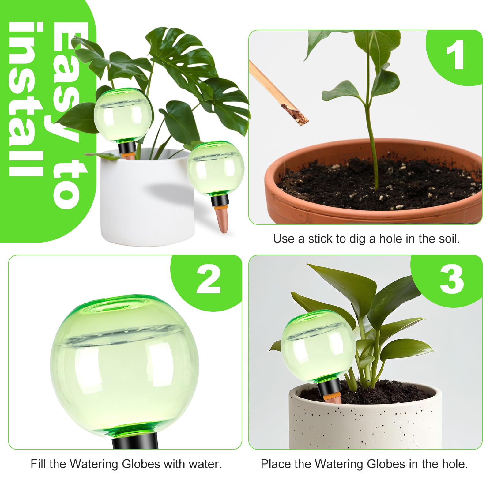 Ansberta globes work indoors or outdoors for flexible plant care.