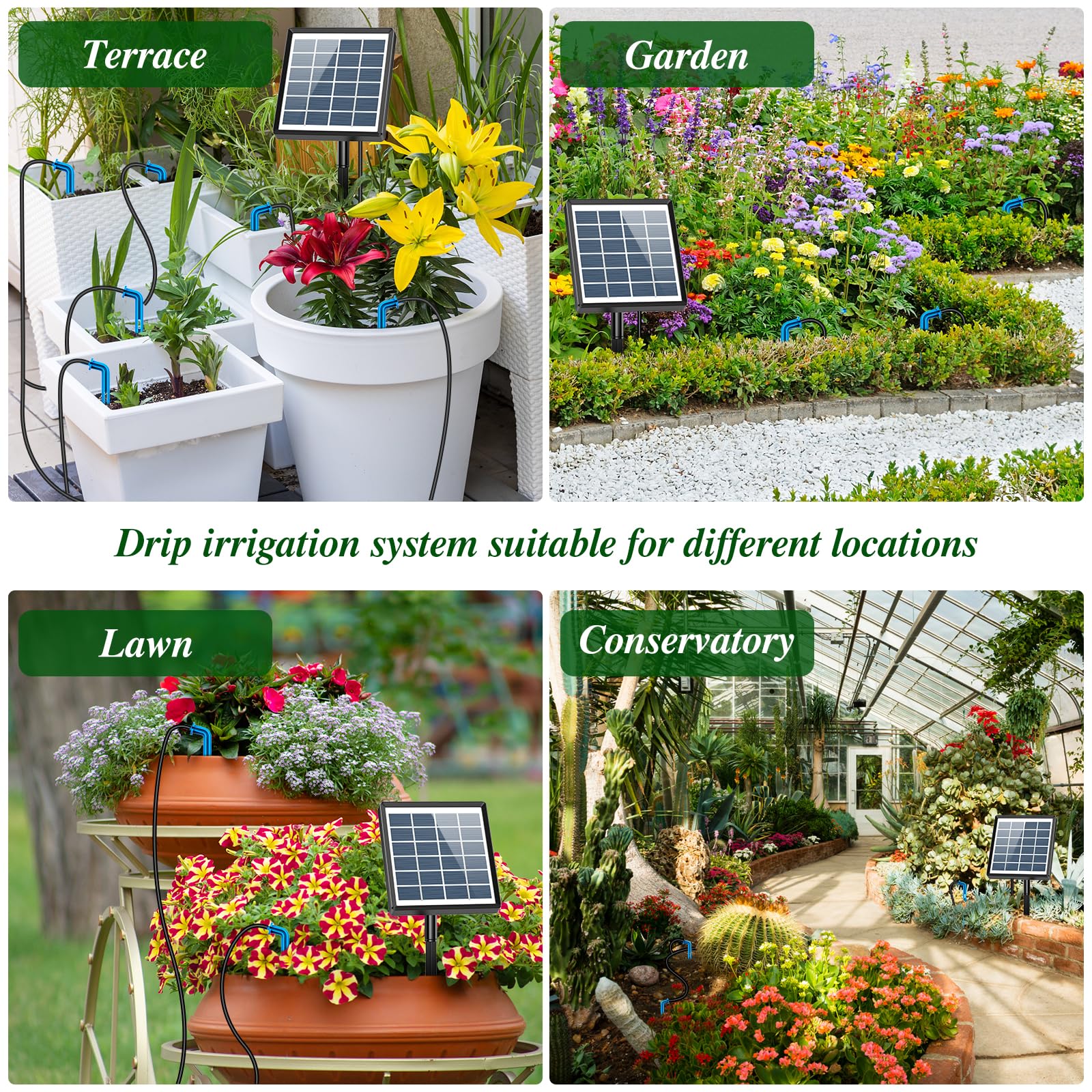AnseTo Anseto drip heads delivering even watering across pots