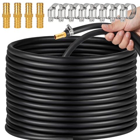 Ansgery 3/8-inch self-sinking aeration hose installed in a pond for bottom coverage.