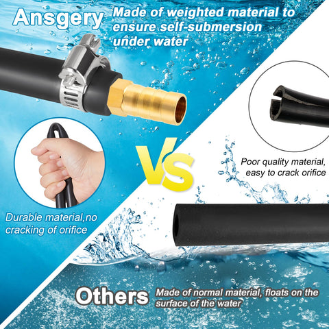 Ansgery aeration hose assembly with clamps for secure, easy connections.