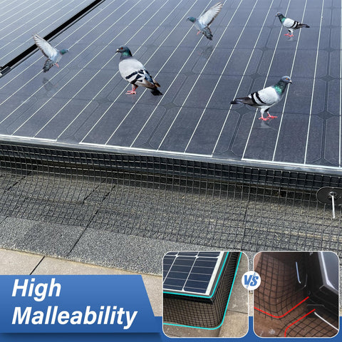 Ansgery easy-to-install guard fits under solar panels for quick protection around wiring.