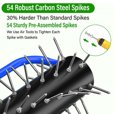 Ansgery lawn spike aerator spikes made of durable galvanized steel.