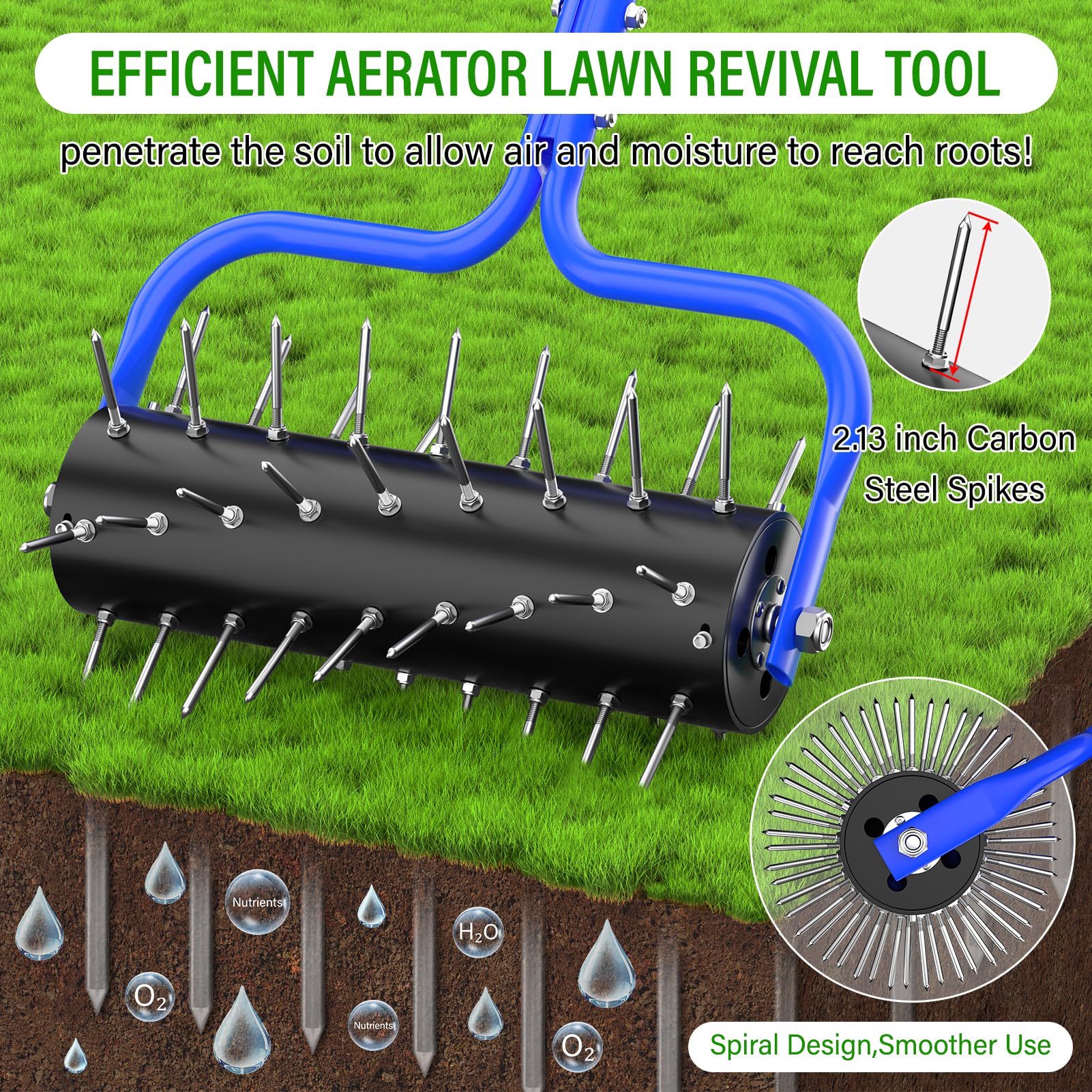 Ansgery spiral spike configuration delivers smooth rolling and deep penetration.