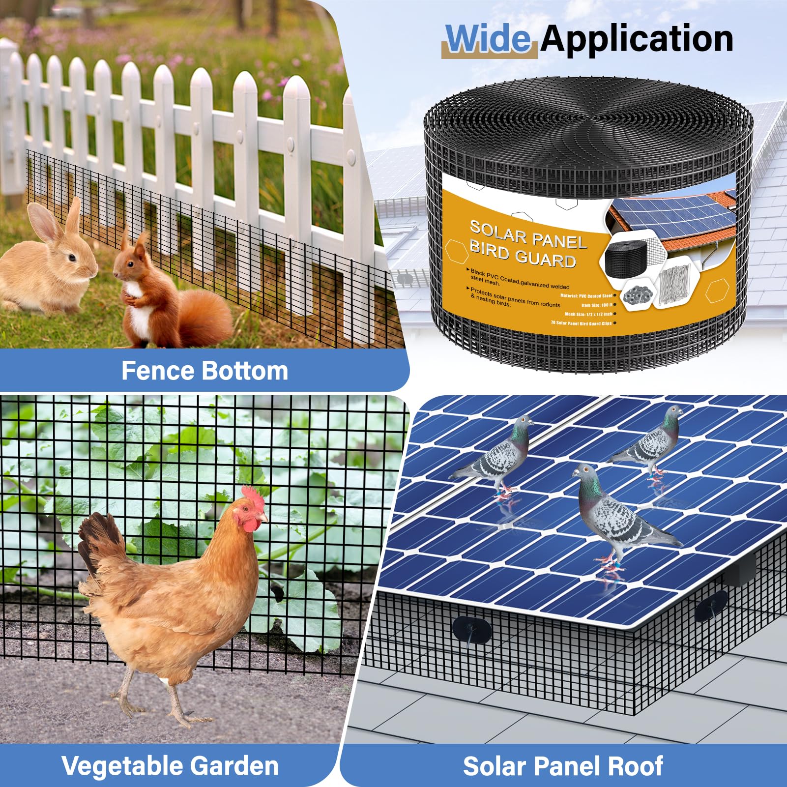 Ansgery versatile mesh serves as a barrier around pipes, boxes, or vents to deter critters.