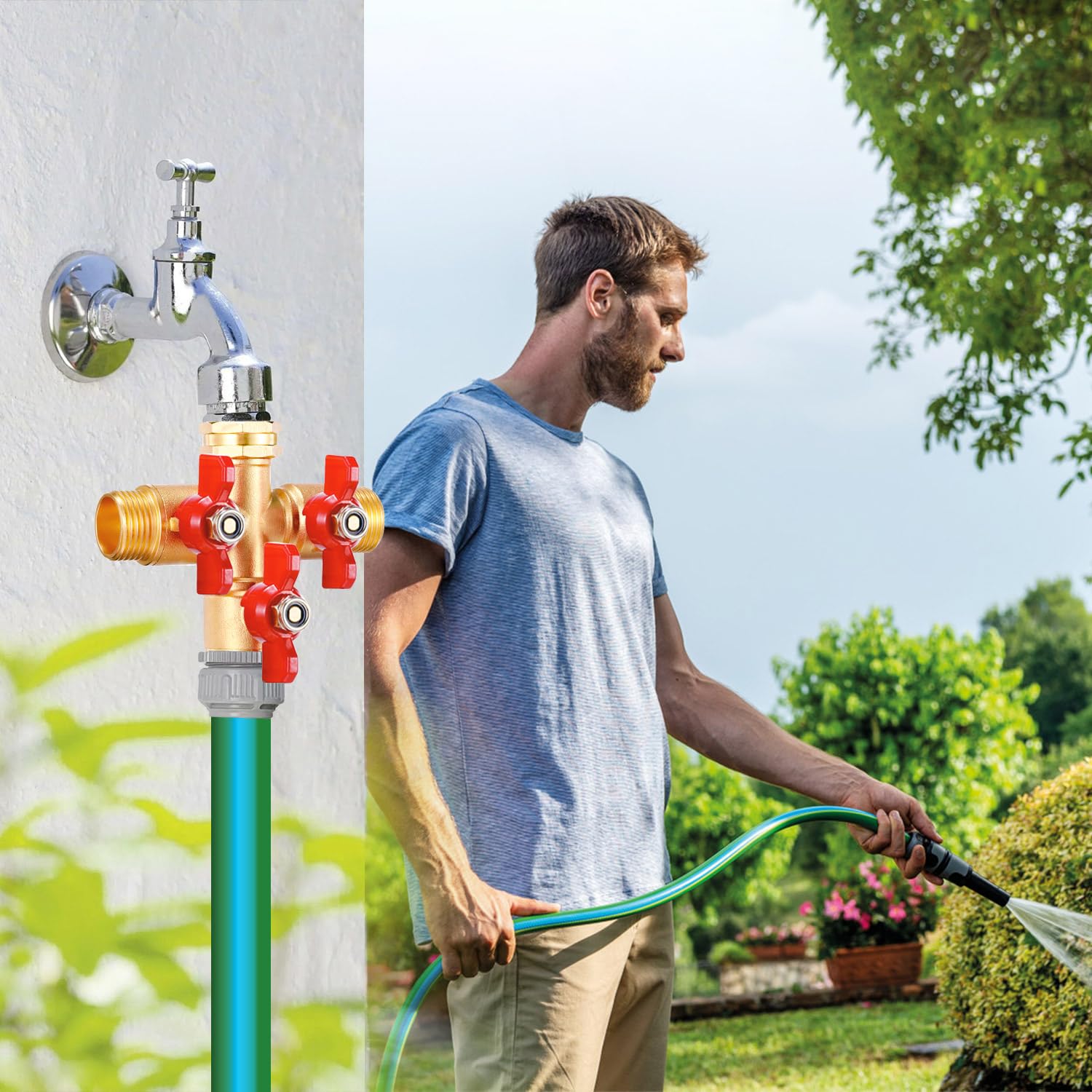 ANSHENYA three quarter inch garden tap splitter built for durability