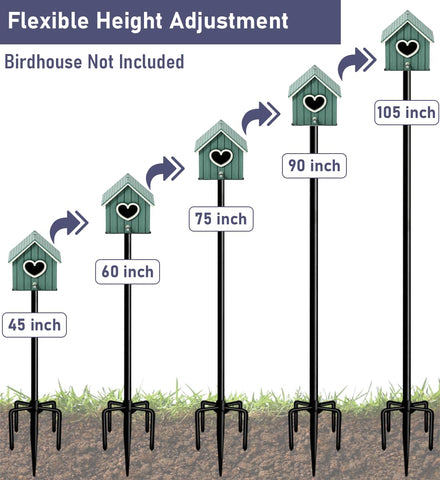 Adjustable-height pole allows customized perch height for birds