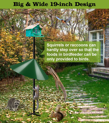 Ansionsol easy-clean surface helps remove dirt from an outdoor bird feeding area