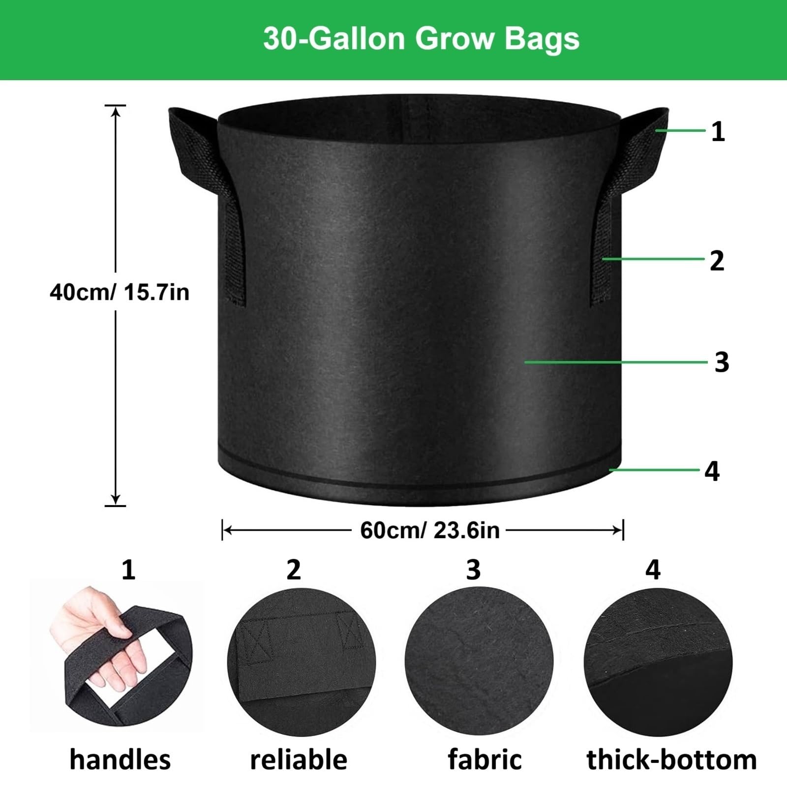 ANSLYQA fabric grow bag showing drainage and airflow features.