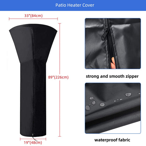 ANSTROUT patio heater cover side profile highlights precise fit for various heaters.