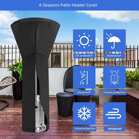 ANSTROUT weather-ready cover shields heaters from sun, dust, and rain.
