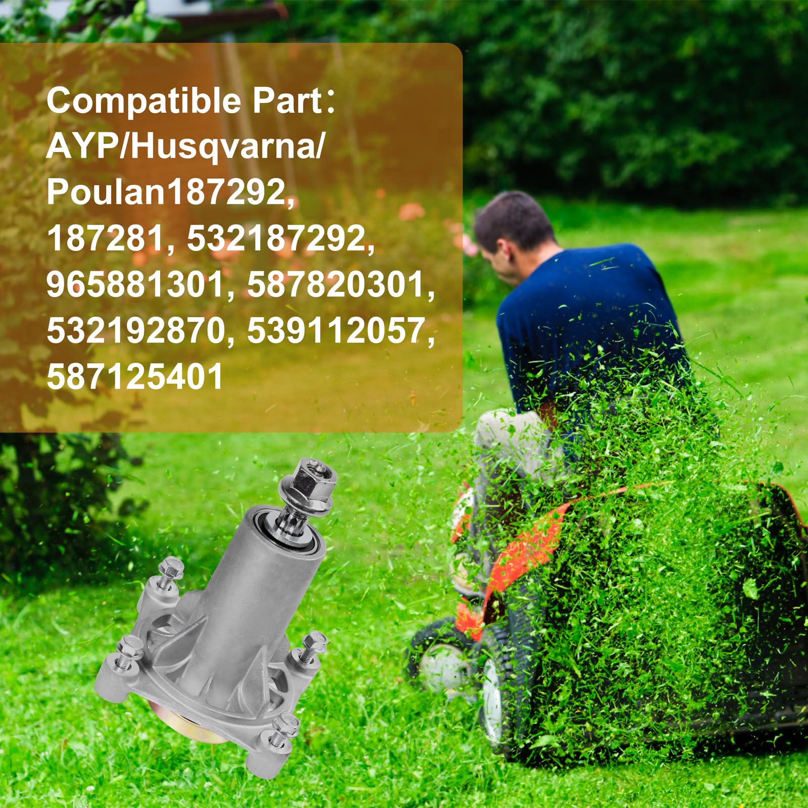 Ready-to-install Antanker spindle assembly for mower decks