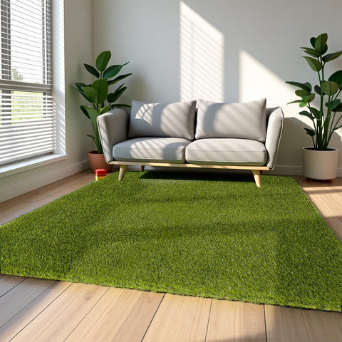 Antenat artificial grass rolls up for compact storage after use.