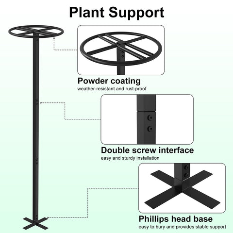 ANTEQI trellis showing three removable poles for height adjustment