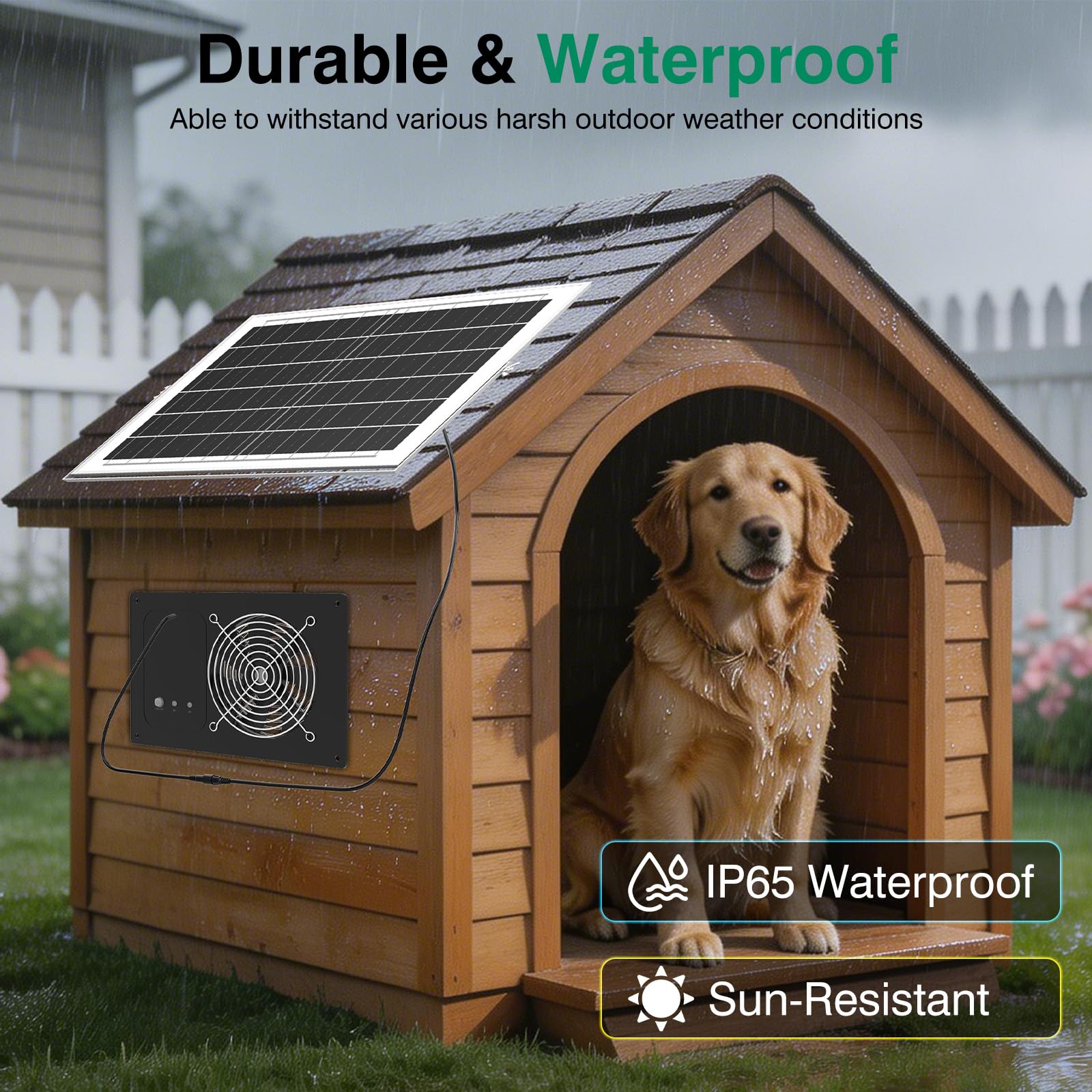 The ANTEQI solar fan battery pack highlights long-lasting power for daytime and night ventilation.