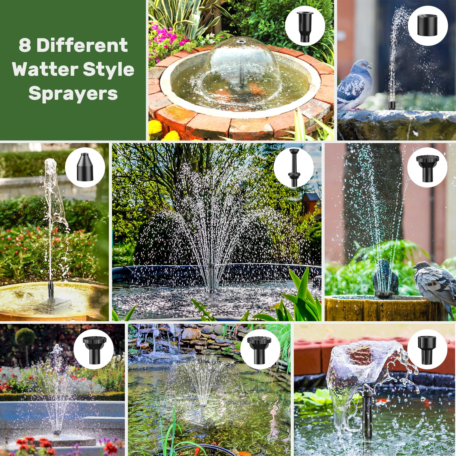 Antfraer double-layer nozzle delivers varied spray patterns for decorative water features