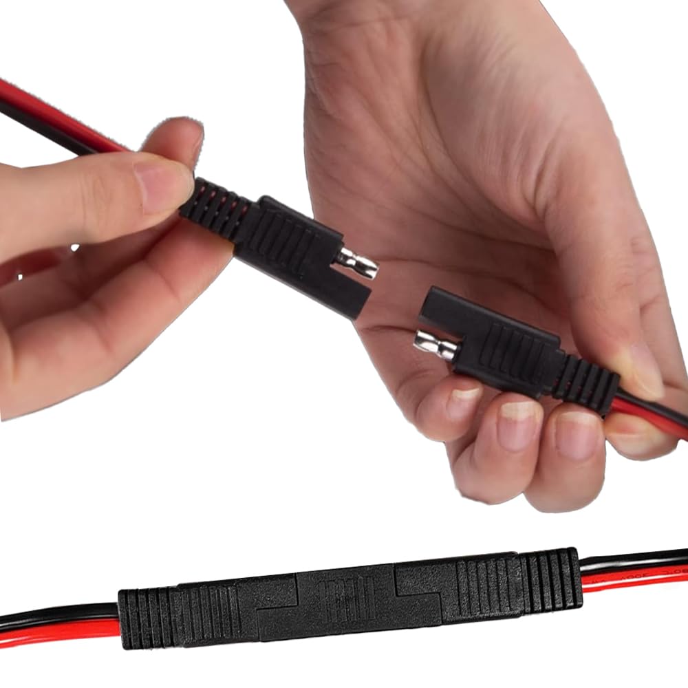 Solar panel to battery setup using Antianxia SAE connectors in action