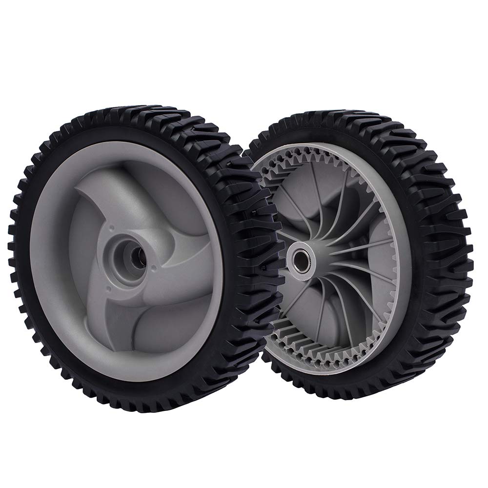 AntiyL mower front drive wheels front view showcasing durable replacement option.