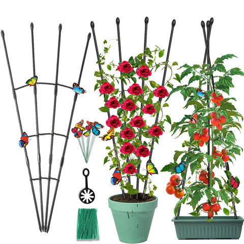 Antizz garden trellis obelisk 47in supports climbing plants outdoors for upright growth.