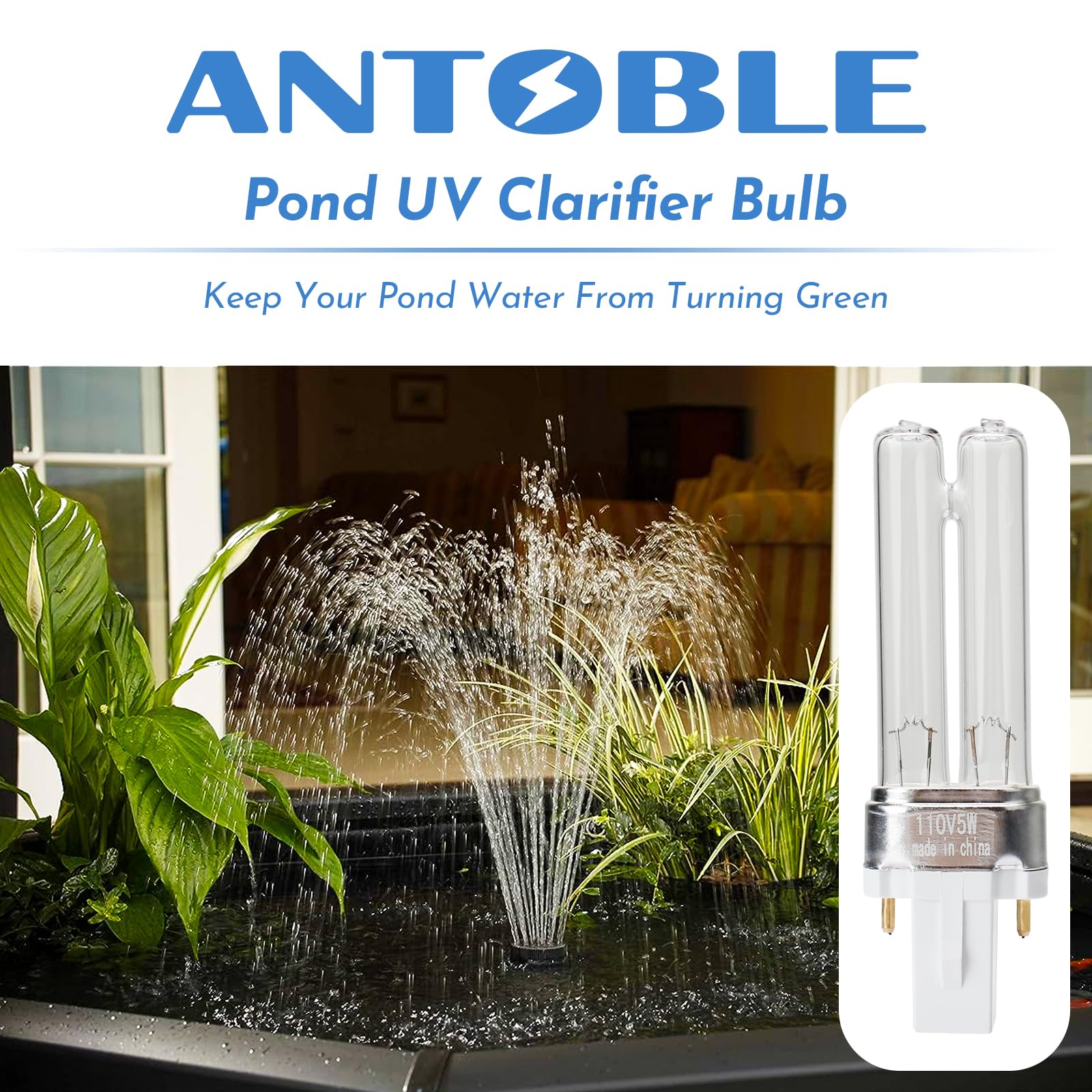 ANTOBLE long-life UV lamp for extended pond clarifier performance and value.