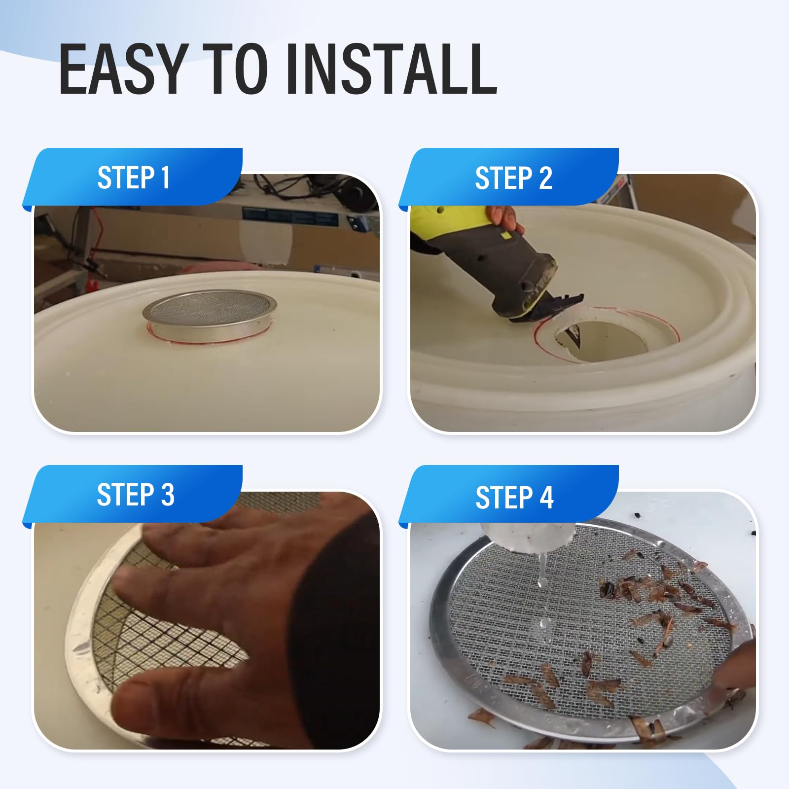 ANTOBLE mosquito and debris barrier reduces maintenance for your rainwater system.