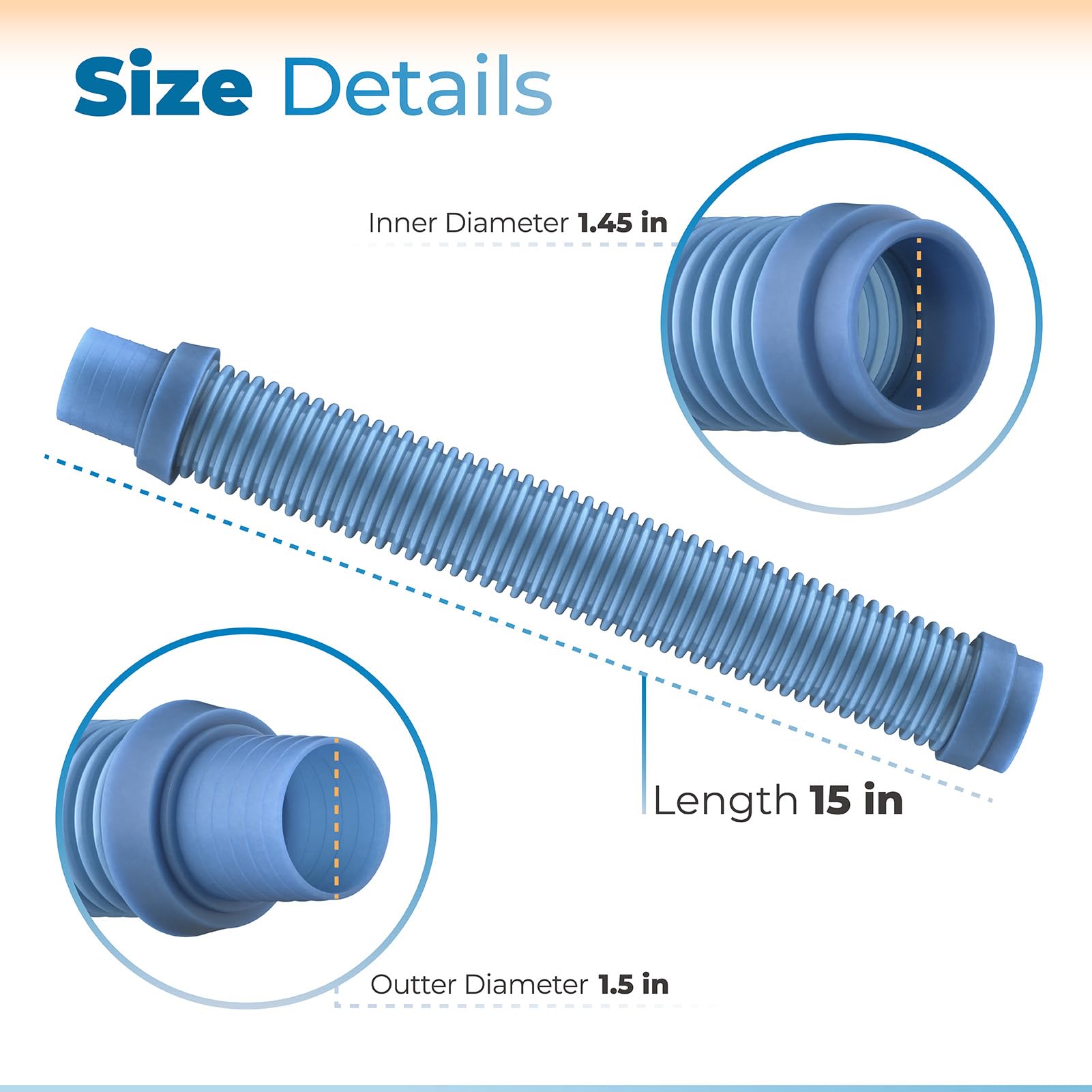 ANTOBLE GW7911 replacement hose fits SandShark GW7900 and Rebel/Warrior cleaners.