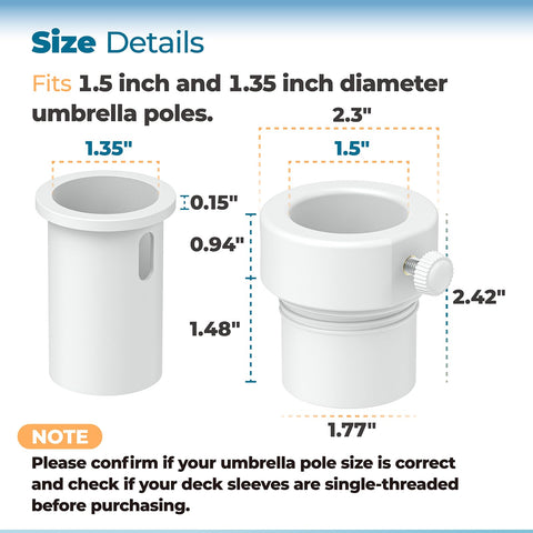 ANTOBLE 1.5 inch pole fit demonstrating secure connection and tilt resistance