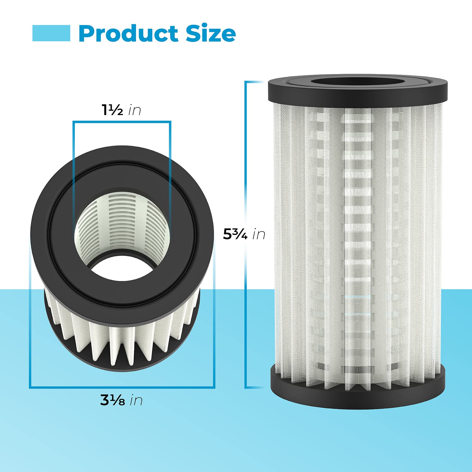 Ray-Vac compatible filter kit ready for quick, tool-free replacement.