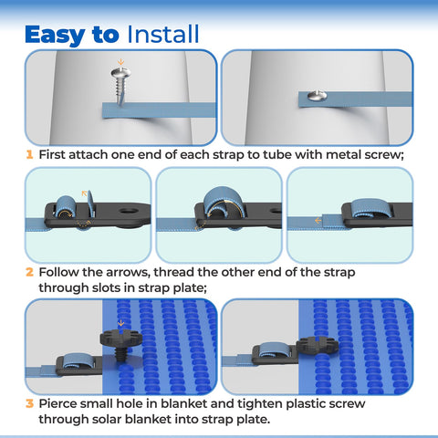 ANTOBLE screws endure sun and water exposure for long-lasting pool cover use.