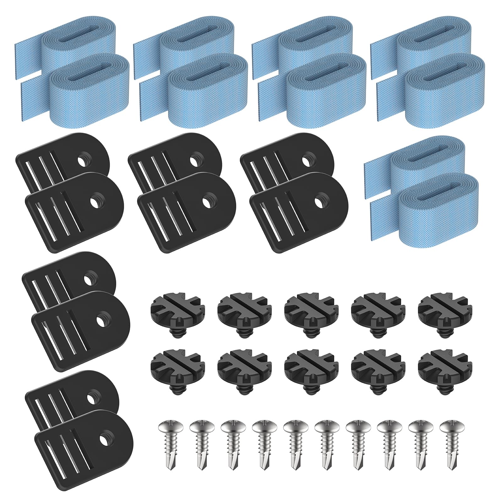 ANTOBLE tube and solar cover fastening kit package components for Feherguard rollers, ensuring quick setup.