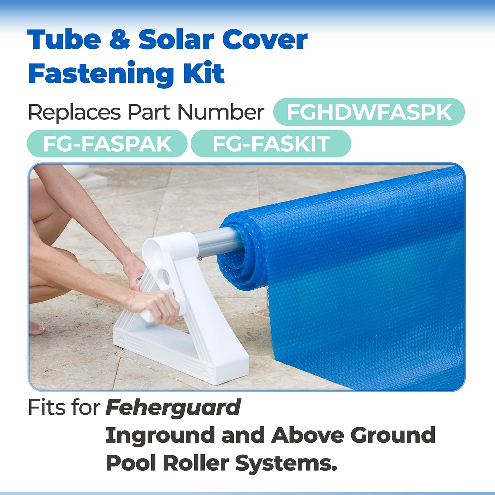 ANTOBLE kit uses weather-resistant materials for durable pool solar cover connections.