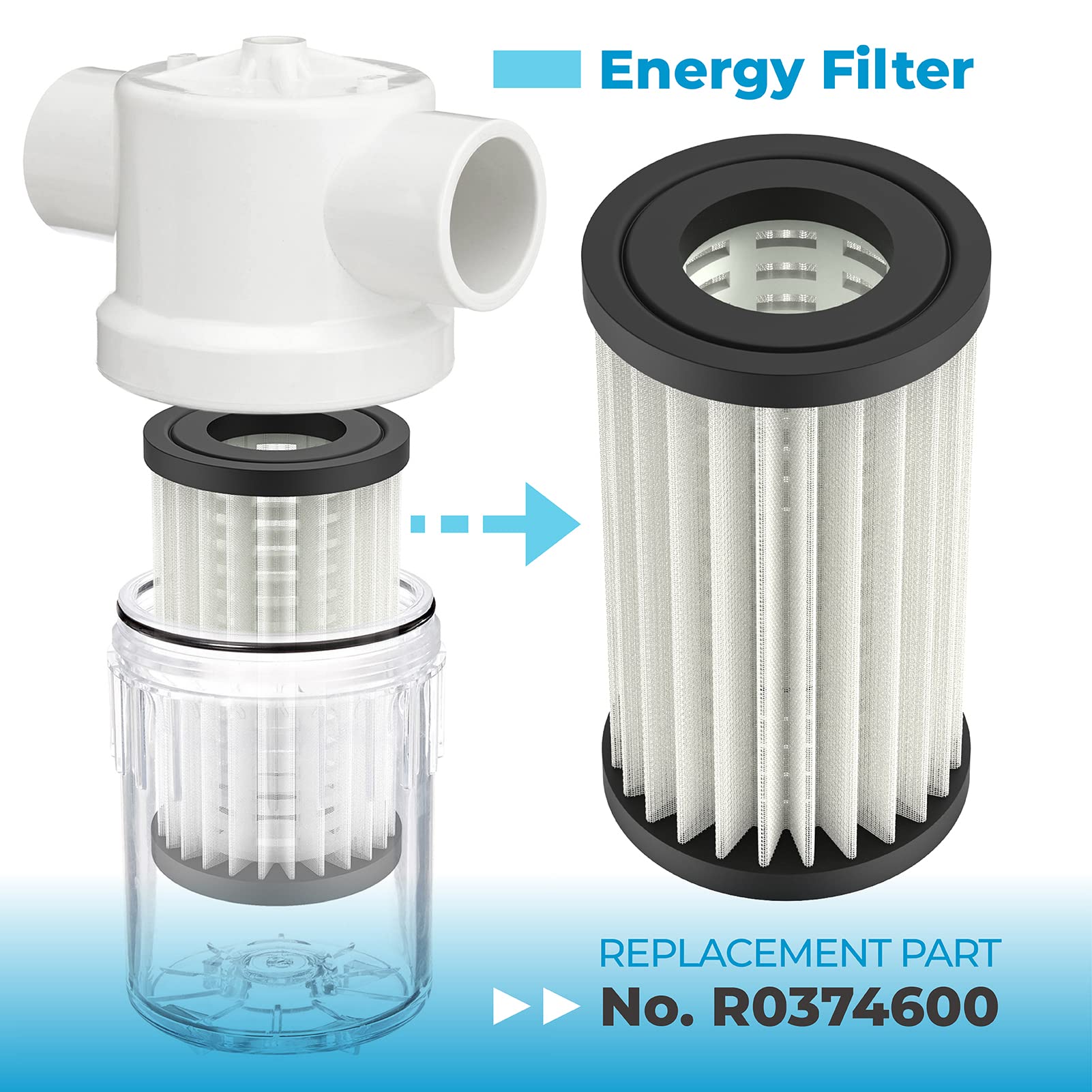 Zodiac Ray-Vac filter element inside container designed for reliable performance.