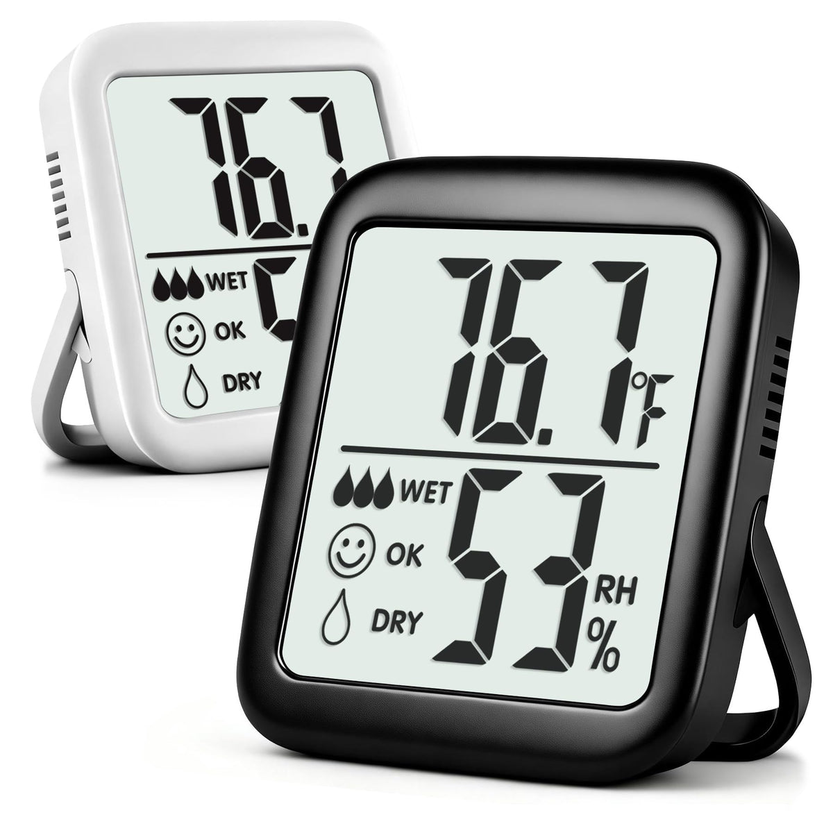 Antonki 2-pack thermometer with large LCD display for easy room readings.