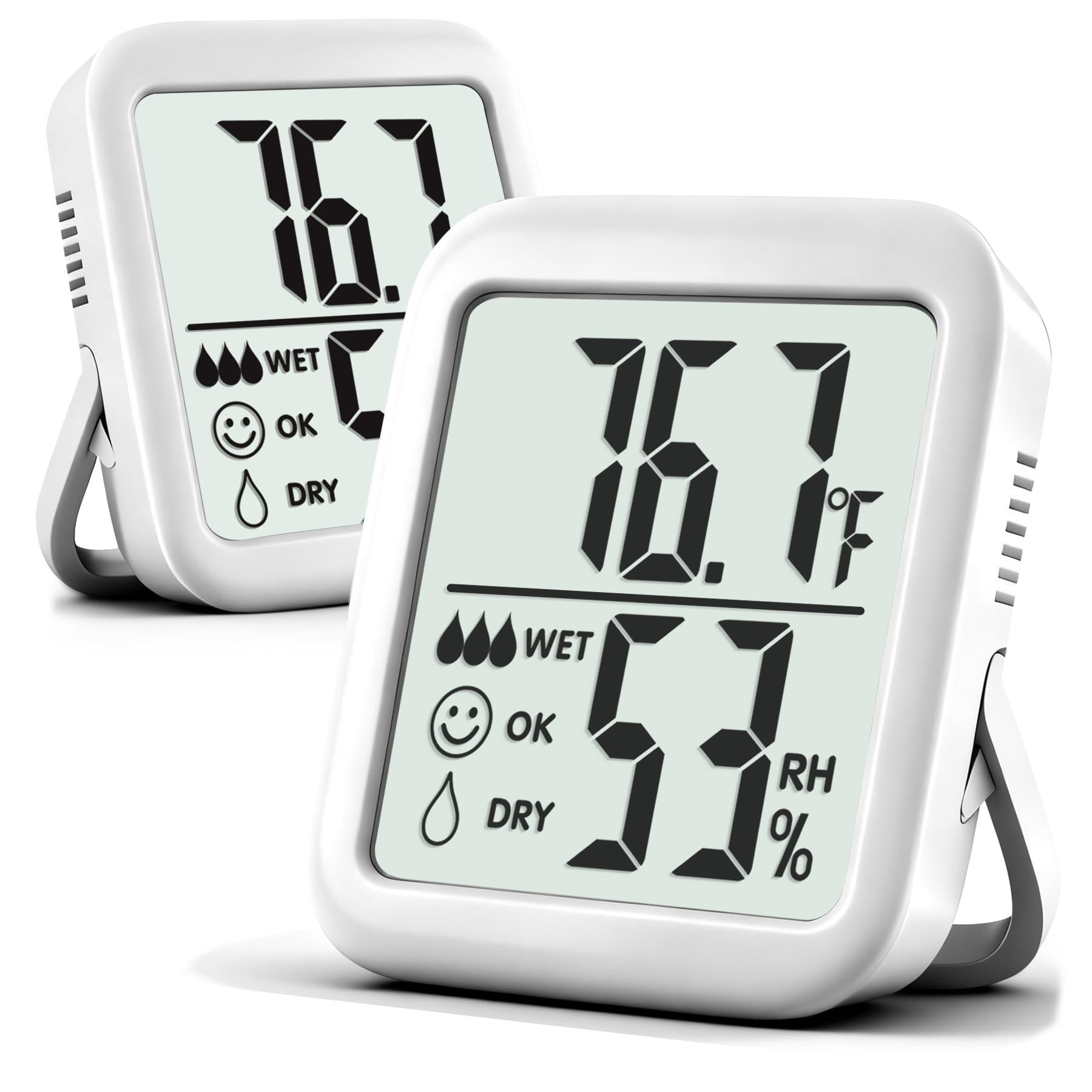 Antonki 2-pack room thermometer hygrometer shows real-time readings.