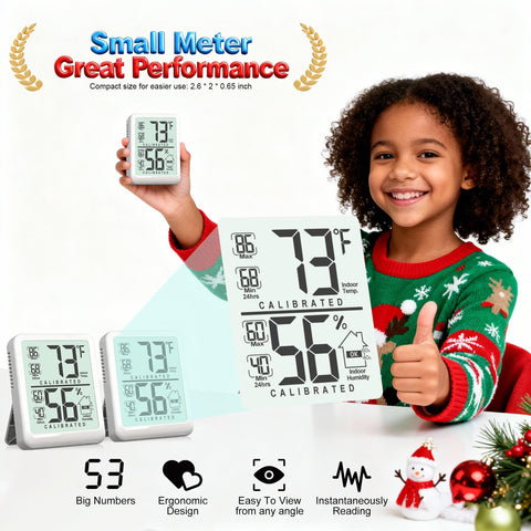 Antonki digital hygrometer display close-up for quick humidity and temperature checks