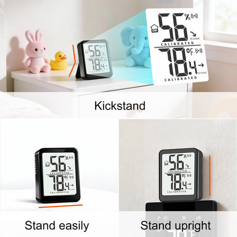 Antonki digital temperature humidity meter provides quick ambient data at a glance.