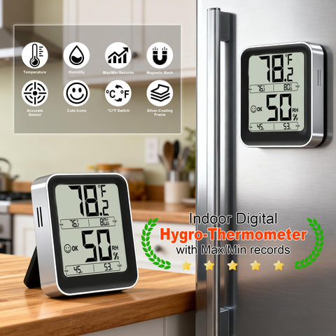 Antonki indoor hygrometer accuracy provides reliable readings for sensitive spaces.