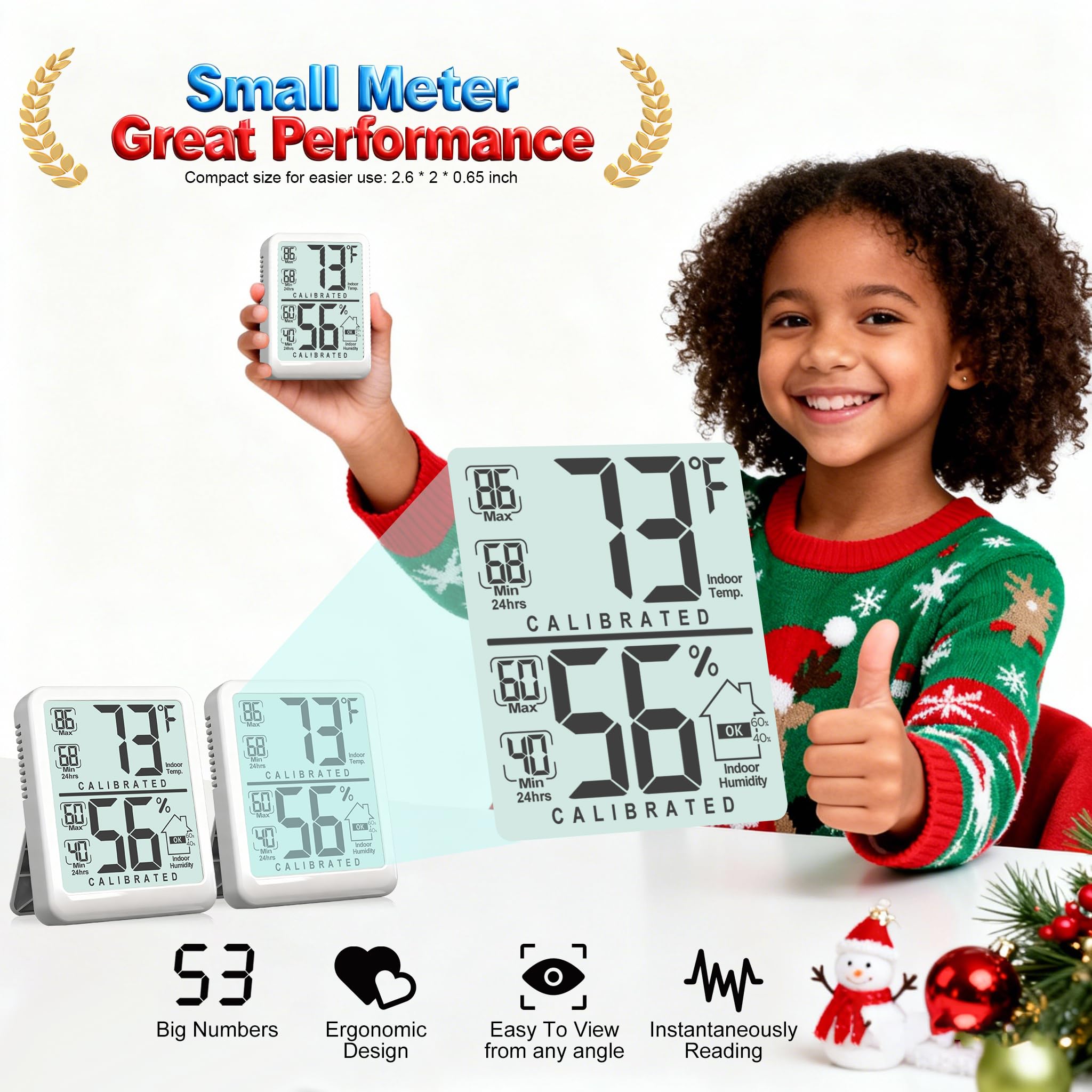 Antonki indoor thermometer battery included ensures ready-to-use monitoring in any room.