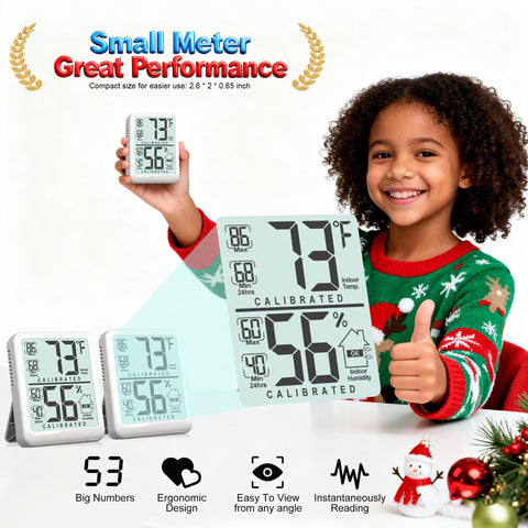 Antonki indoor thermometer battery included ensures ready-to-use monitoring in any room.