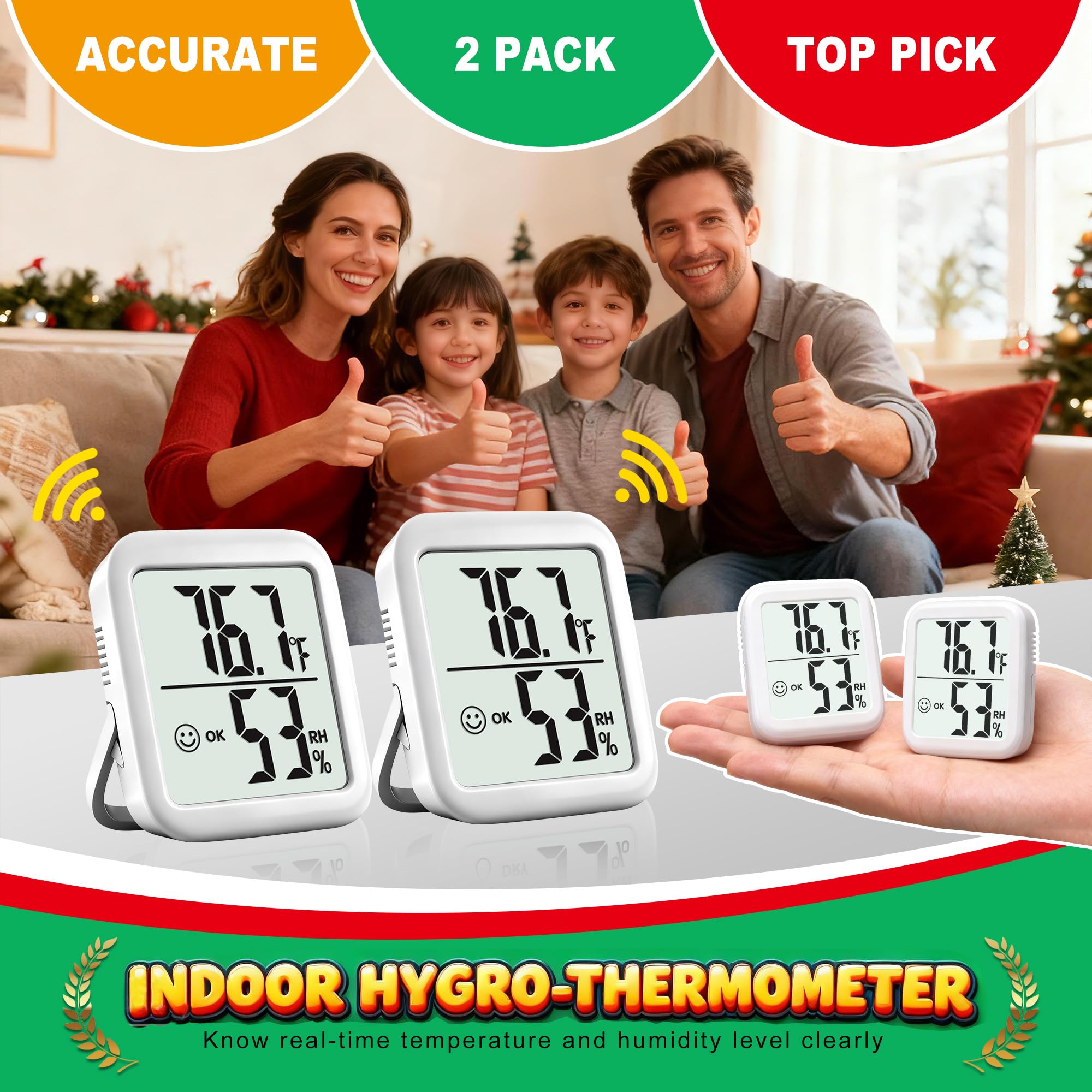 Antonki ideal for nursery or bedroom environmental monitoring.