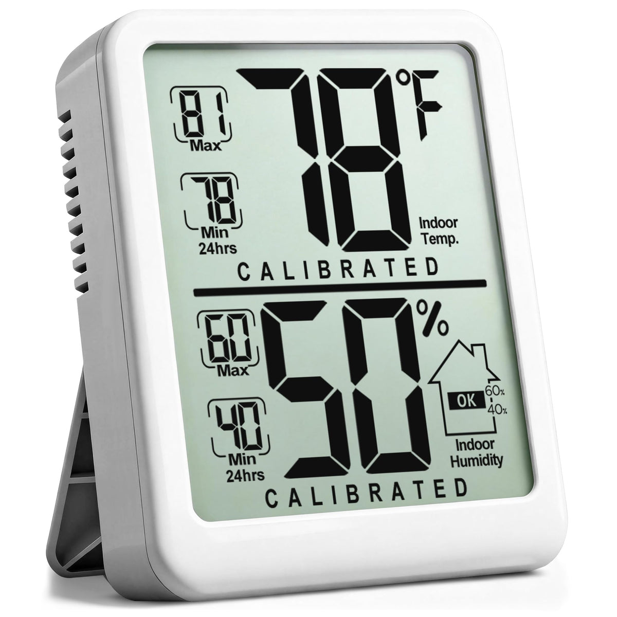 Antonki room thermometer digital display shows real-time temperature and humidity for comfortable living.