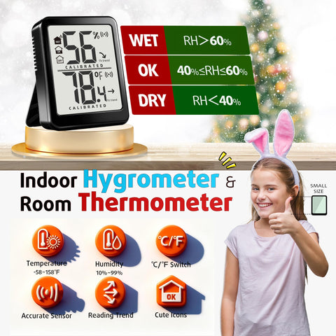 Antonki room thermometer kickstand keeps the device stable on desks.