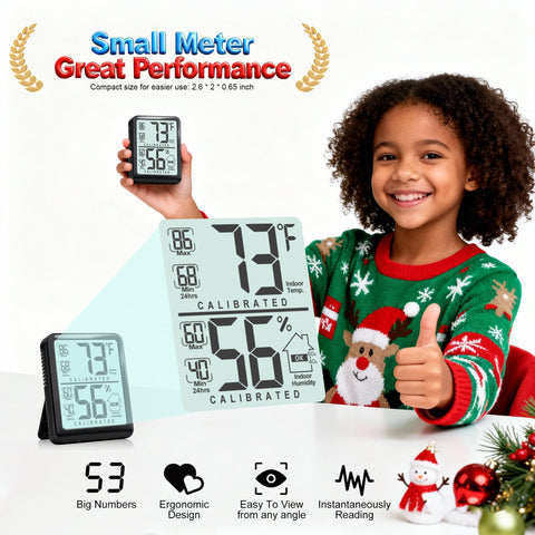 Antonki room thermometer with stand ready for desk, shelf, or bedside