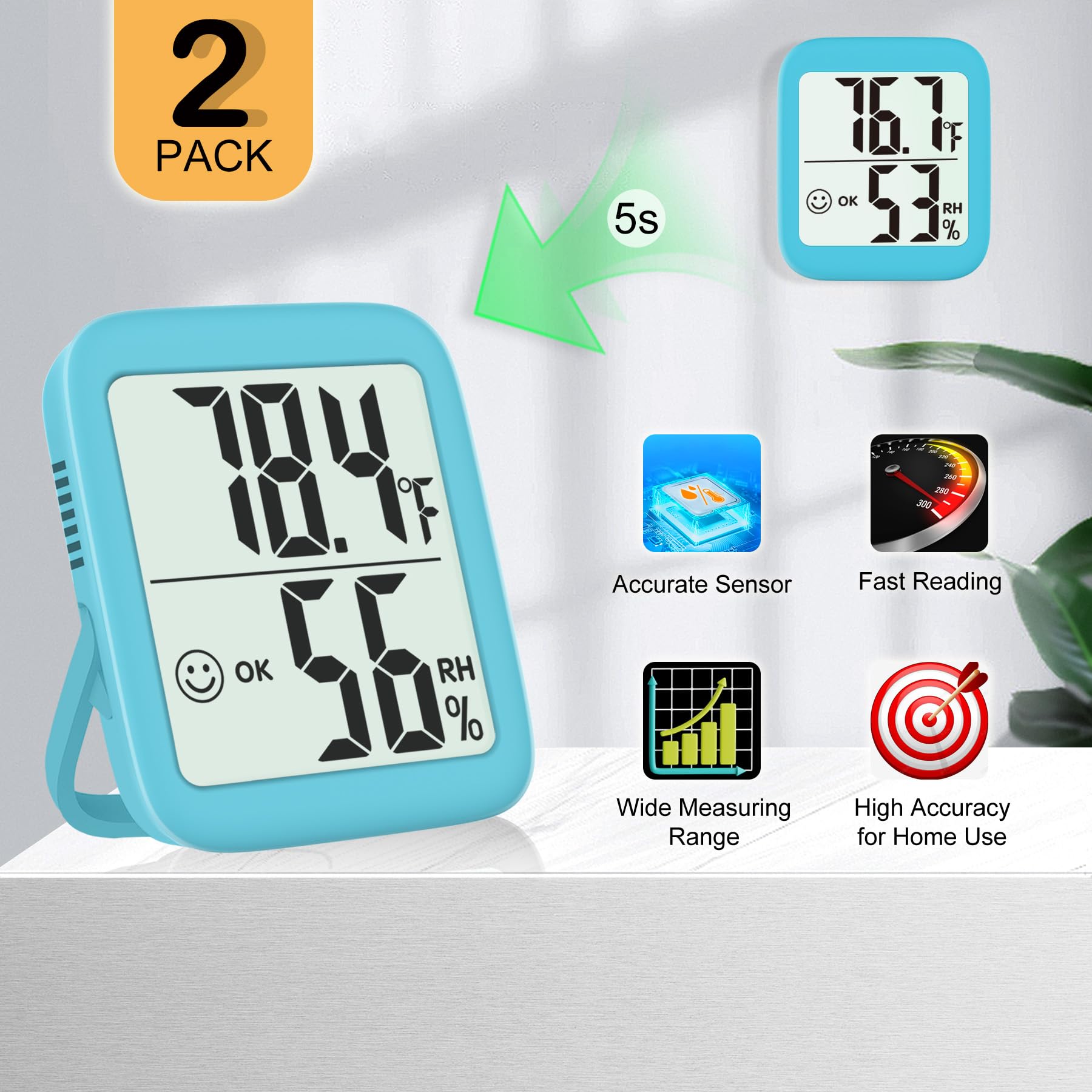 Antonki terrarium humidity and temperature monitor supports precise habitat conditions.