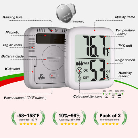 Antonki wide range measures temperature and humidity accurately.