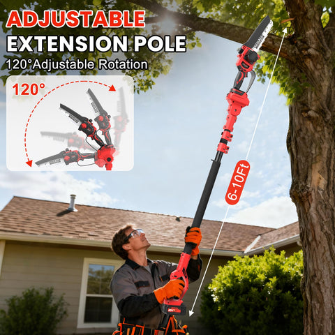 Anttctig 6.6 ft extension pole enables safe high-branch access.
