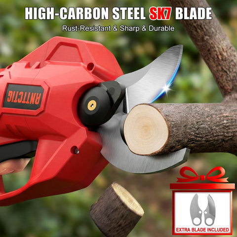ANTTCTIG pruning shears powered by dual 2.0Ah batteries for long runtime